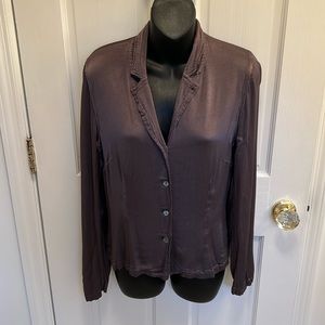 Ghost Purple/Plum Silky Blouse (Made in England) - Size Small